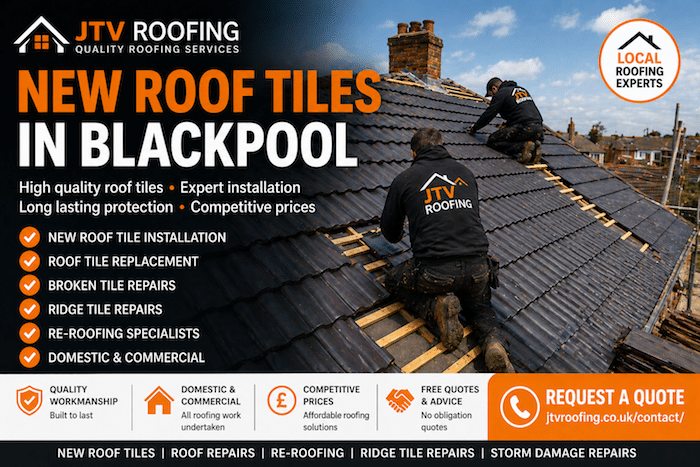 Professional new roof tiles in Blackpool